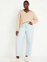 High-Waisted Barrel Ankle Jeans