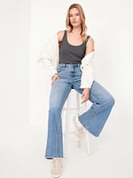 First-Layer Ribbed Scoop-Neck Tank Top
