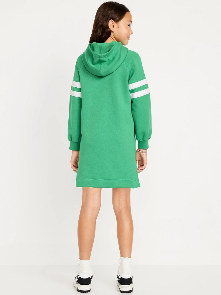 Long-Sleeve Hooded Fleece Dress for Girls