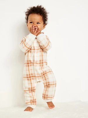 Printed Microfleece Button Front One-Piece for Baby