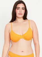 Textured Underwire Balconette Swim Top