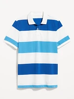 Classic Fit Striped Pique Polo