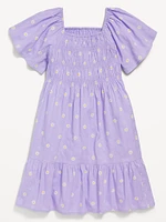 Flutter-Sleeve Fit and Flare Dress for Girls