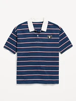 Oversized Embroidered Rugby Polo Shirt for Boys