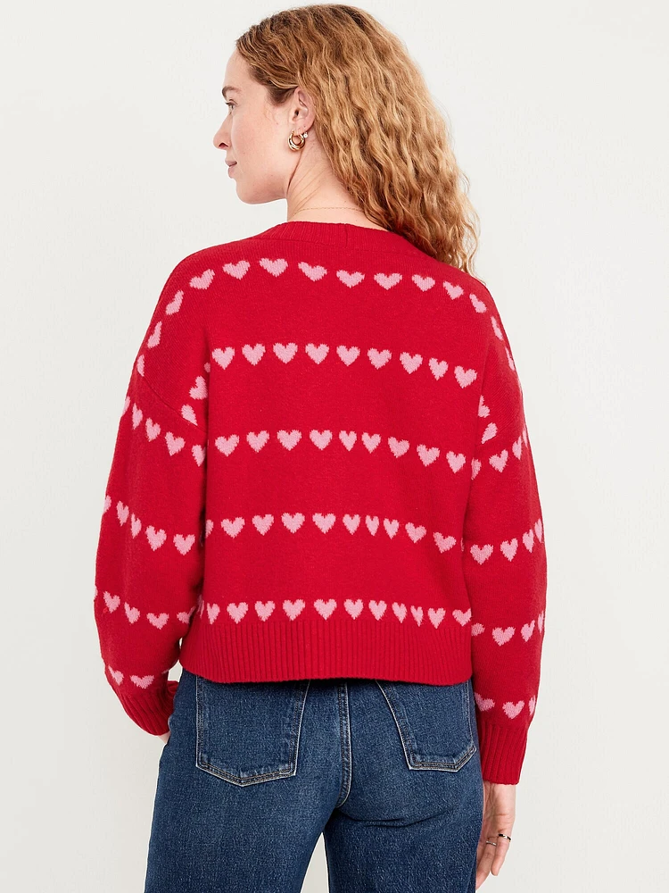 SoSoft Valentine Print Cardigan Sweater