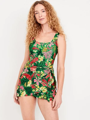 Side-Tie Swim Dress