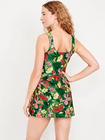 Matte Side-Tie Swim Dress