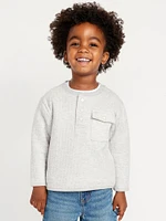 Oversized Pocket Henley Sweater for Toddler Boys