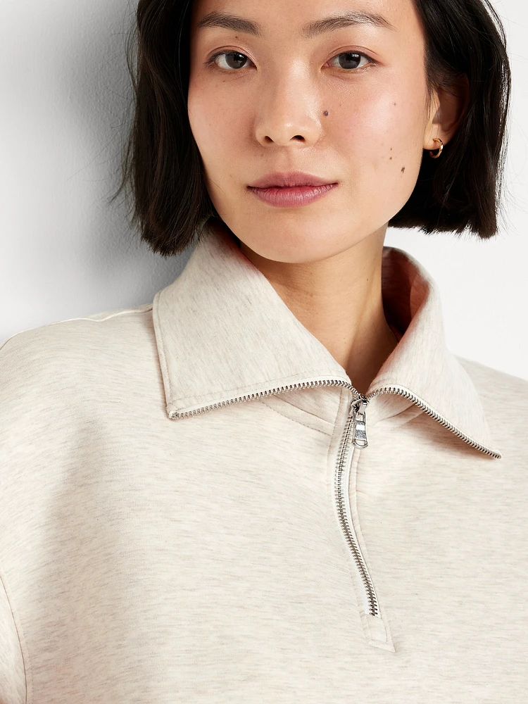 Half-Zip Bounce Fleece Pullover Sweatshirt