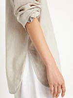 Button-Down Linen-Blend Shirt