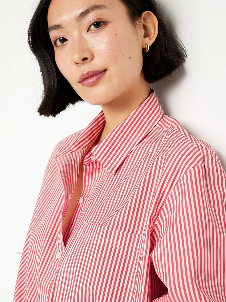 Cropped Button-Down Shirt