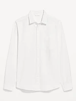 Linen-Blend Pocket Shirt