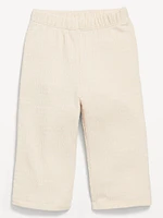 Pull-On Textured Cropped Wide-Leg Pants for Toddler Girls