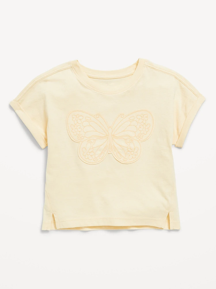 Loose Short-Sleeve Graphic T-Shirt for Toddler Girls