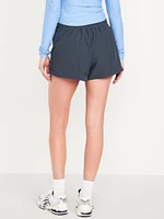 Extra High-Waisted Crinkle Run Shorts -- 3-inch inseam