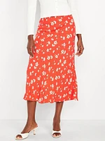 Crepe A-Line Midi Skirt