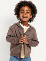 Cozy-Knit Unisex Pocket Zip-Front Hoodie for Toddler