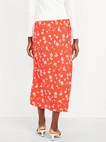Crepe A-Line Midi Skirt