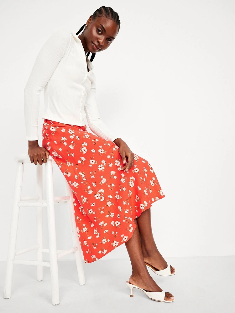 Crepe Midi Skirt