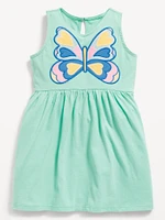 Sleeveless Applique Fit and Flare Dress for Toddler Girls