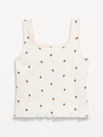 Printed Fitted Tank Top for Girls