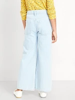 High-Waisted Button-Fly Super Baggy Wide-Leg Jeans for Girls