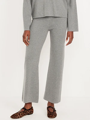 High-Waisted Crop Kick Flare Sweater Pants