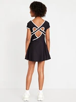 PowerSoft Heart-Shaped Back Athletic Dress for Girls