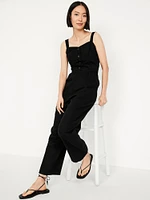 Button-Front Cami Jumpsuit