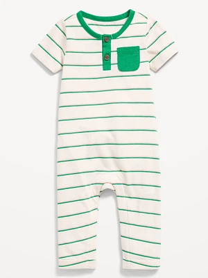 Short-Sleeve Henley One-Piece for Baby