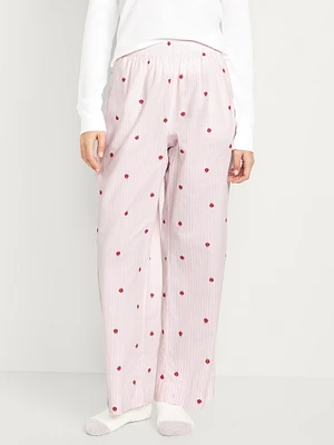 High-Waisted Poplin Pajama Pant