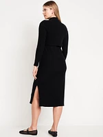 Maternity Mock-Neck Nursing Midi Dress