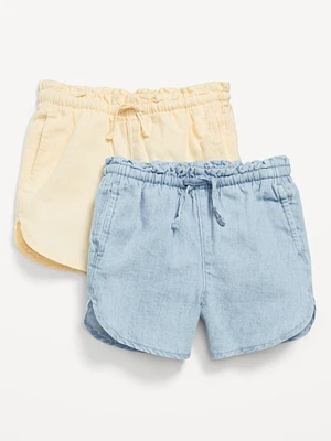 Dolphin-Hem Shorts 2-Pack for Toddler Girls