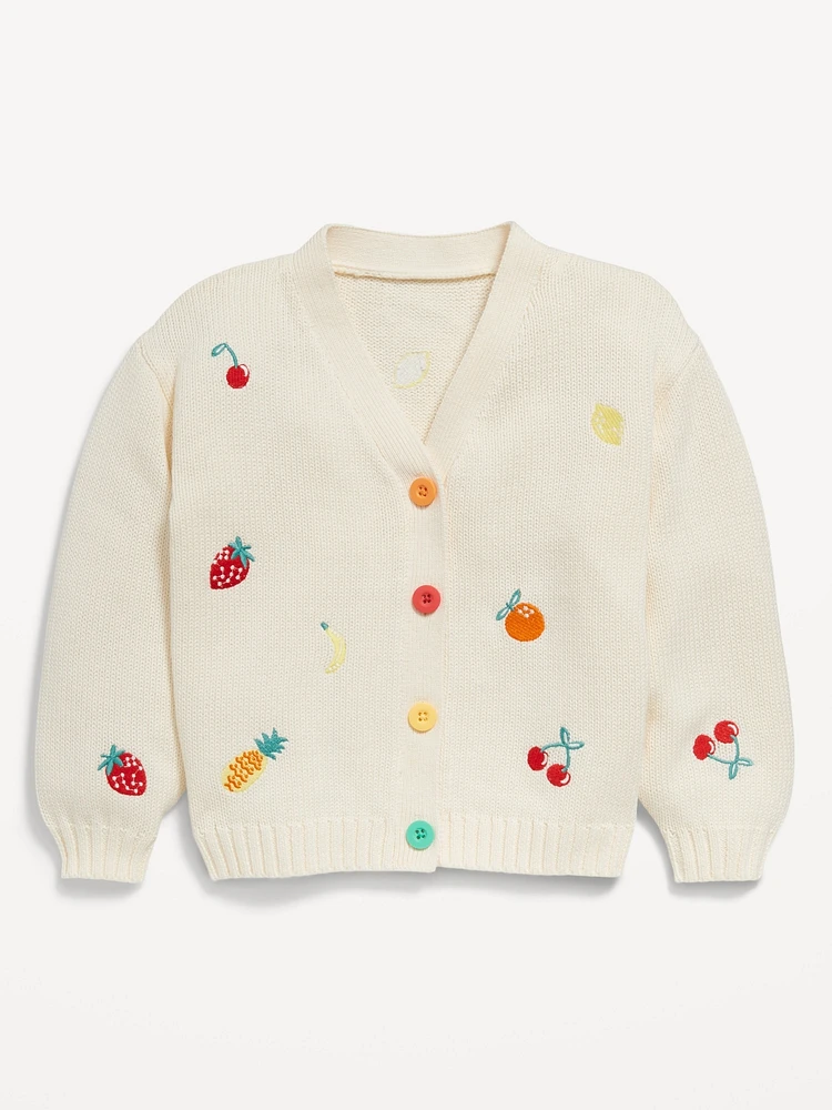 Embroidered Button-Front Cardigan Sweater for Toddler & Baby