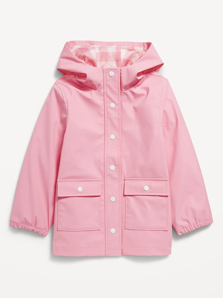 Oversized Water-Resistant Hooded Jacket for Girls