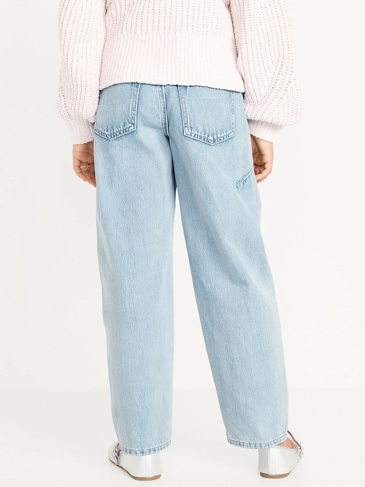 High-Waisted Barrel-Leg Jeans for Girls