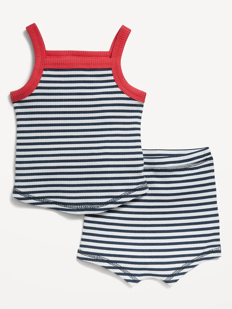 Ribbed Cami Top and Shorts Set for Baby