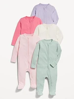 Sleep & Play 2-Way-Zip Footed One-Piece 5-Pack for Baby