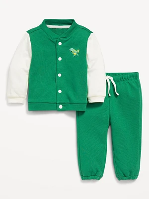 French Terry Bomber Jacket and Sweatpants Set for Baby