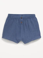 Double-Weave Button-Front Shorts for Baby