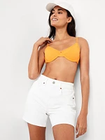 Textured Underwire Balconette Swim Top