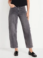 High-Waisted Barrel Ankle Jeans