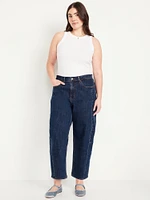 High-Waisted Barrel Ankle Jeans