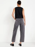 High-Waisted Barrel Ankle Jeans