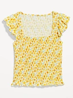 Flutter-Sleeve Smocked Top