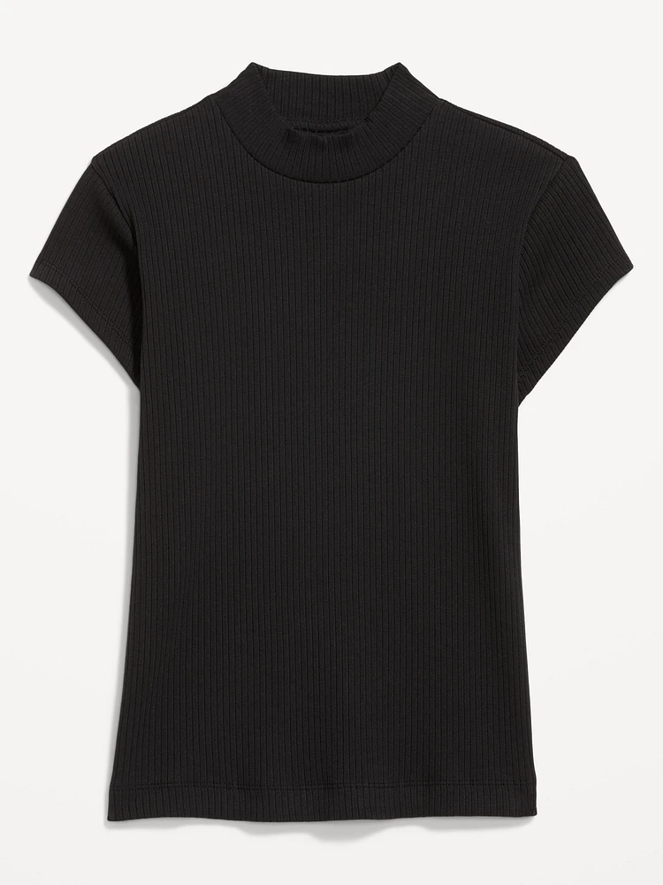 Ribbed Mock-Neck Top