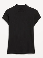 Ribbed Mock-Neck Top