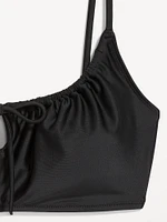 Matte Ruched Bikini Swim Top