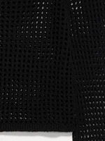 Open-Stitch Cropped Bouclé Sweater