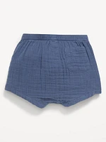 Double-Weave Button-Front Shorts for Baby